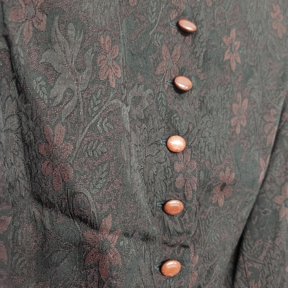 Vintage Doncaster Espresso Floral Paisley Button Vest - Picture 3 of 5